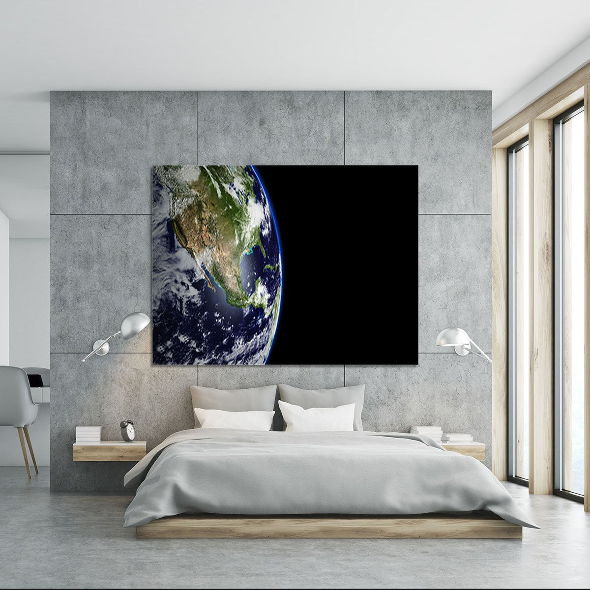 Planet Earth in universe or space Canvas Print or Poster