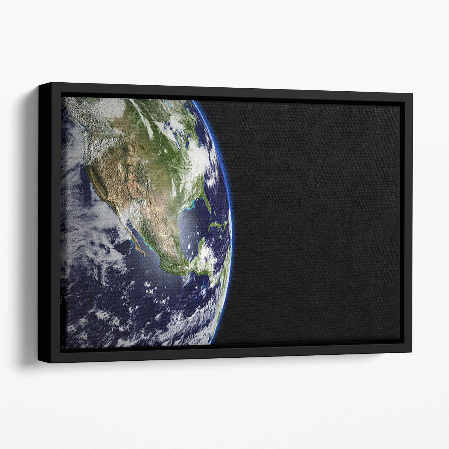 Planet Earth in universe or space Floating Framed Canvas