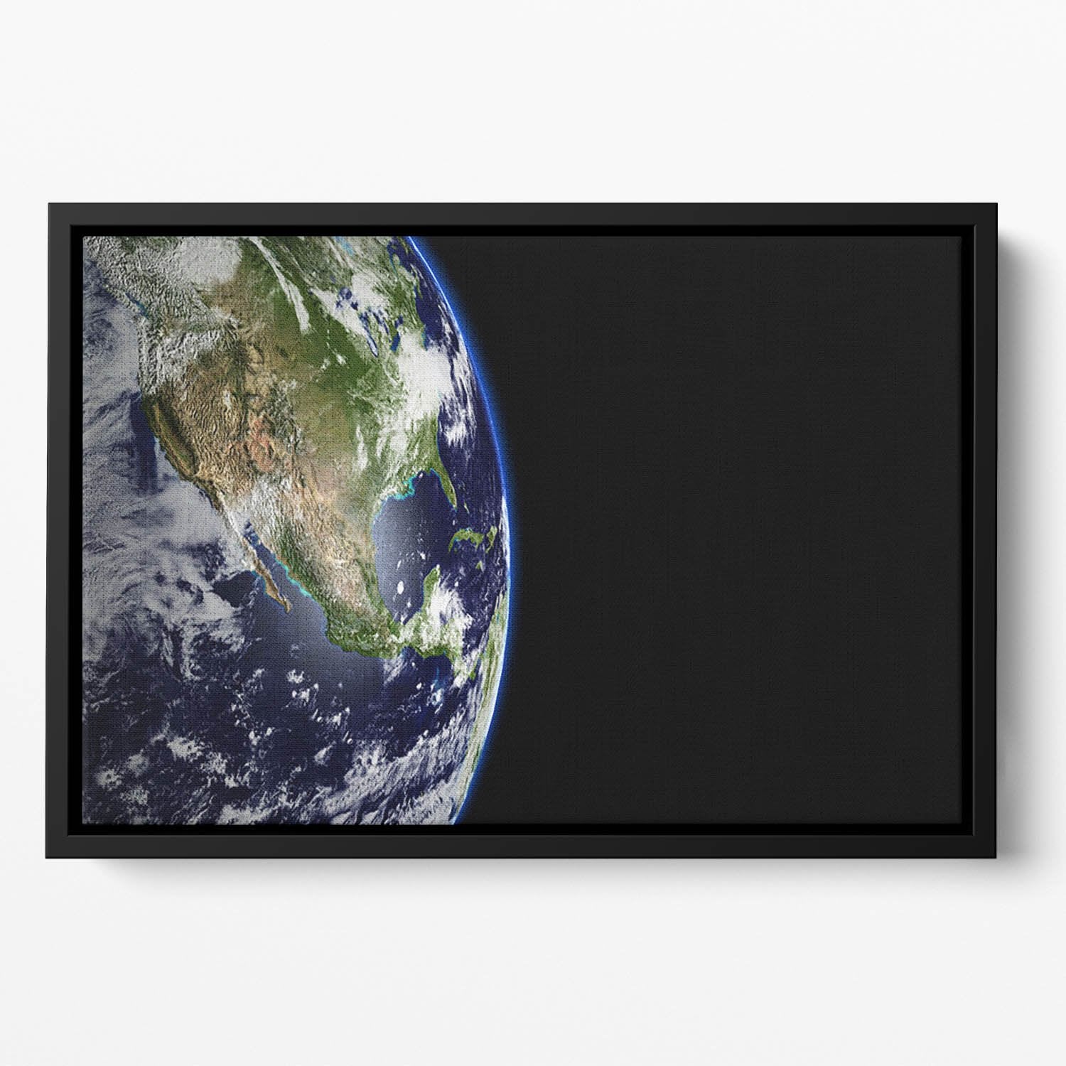Planet Earth in universe or space Floating Framed Canvas