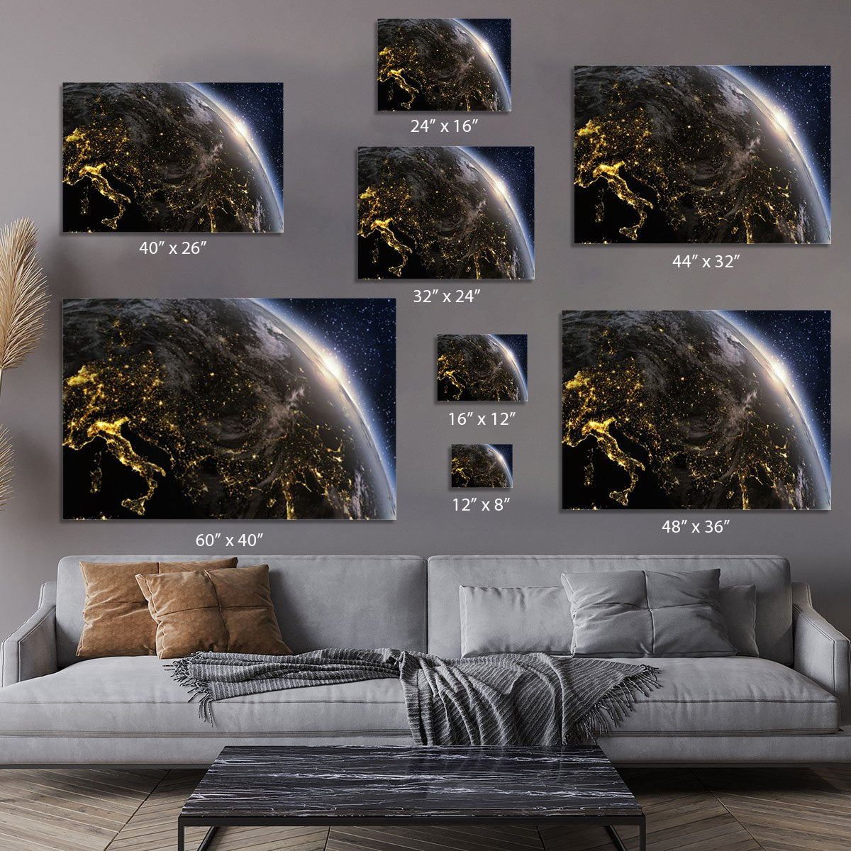 Planet earth Europe zone Canvas Print or Poster
