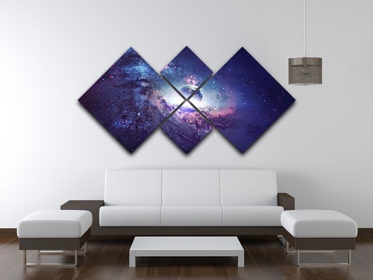 Planets Stars and Galaxies 4 Square Multi Panel Canvas - Canvas Art Rocks - 3