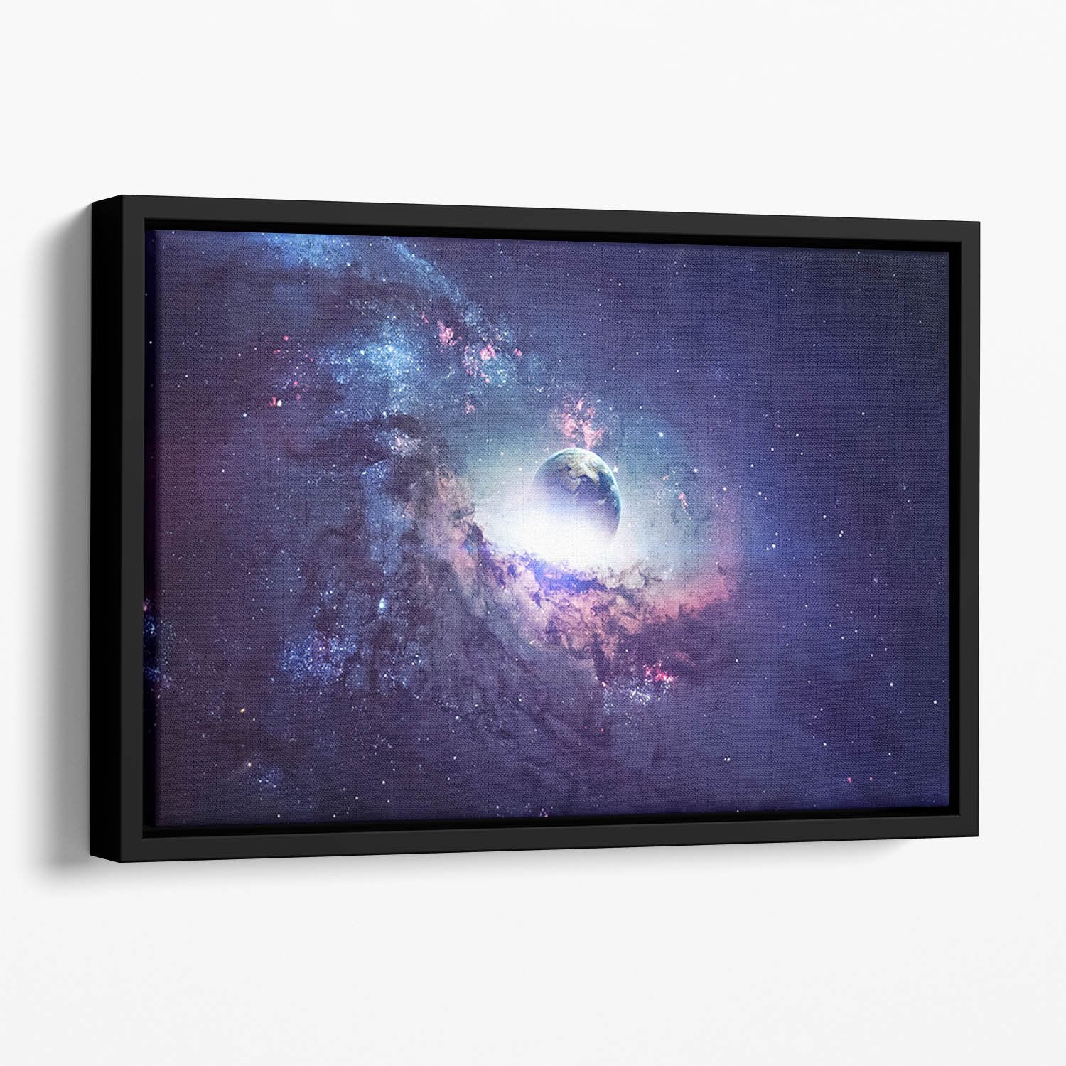 Planets Stars and Galaxies Floating Framed Canvas