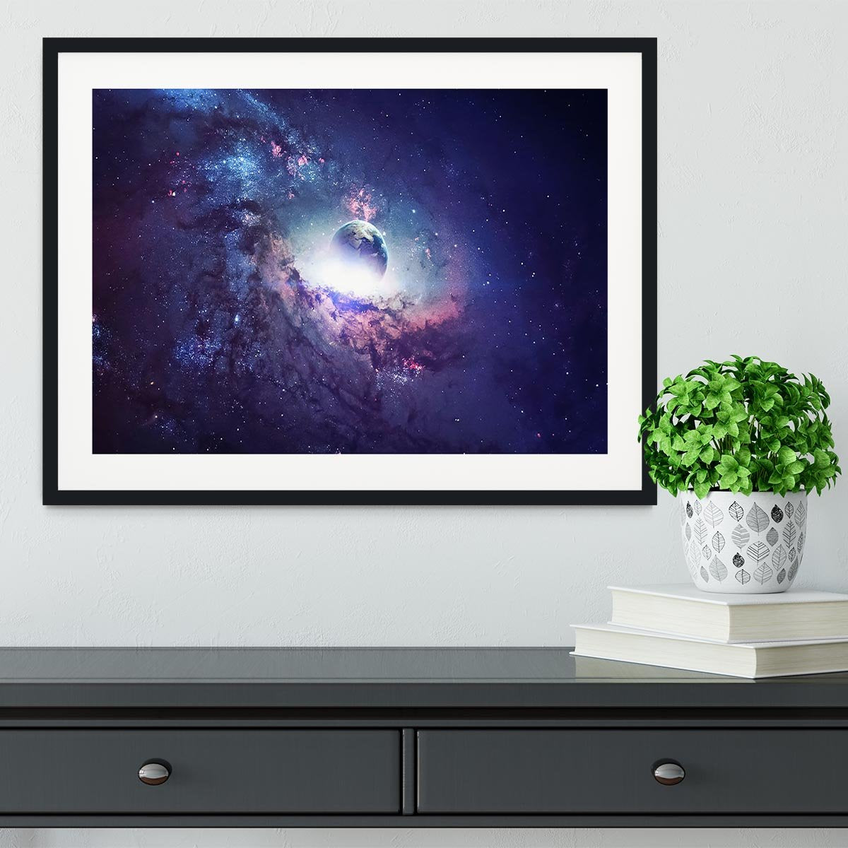 Planets Stars and Galaxies Framed Print - Canvas Art Rocks - 1