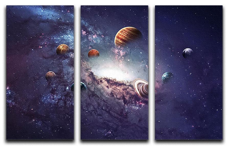 Planets in the solar system 3 Split Panel Canvas Print - Canvas Art Rocks - 1
