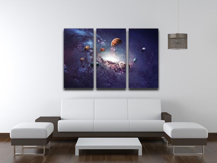 Planets in the solar system 3 Split Panel Canvas Print - Canvas Art Rocks - 3