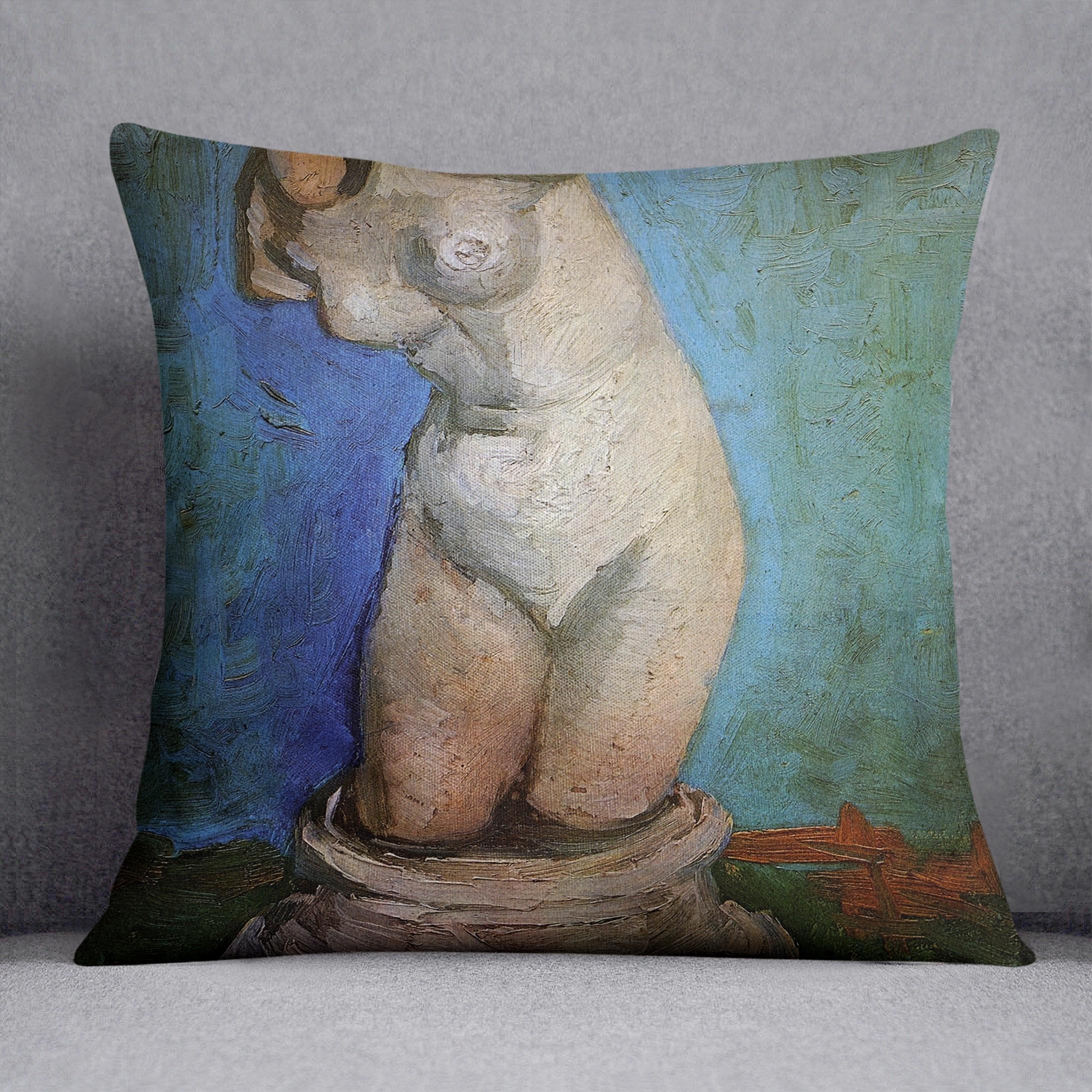 Plaster Statuette of a Female Torso 2 by Van Gogh Throw Pillow