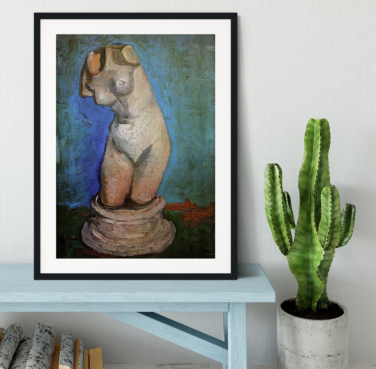 Plaster Statuette of a Female Torso 2 by Van Gogh Framed Print - Canvas Art Rocks - 1