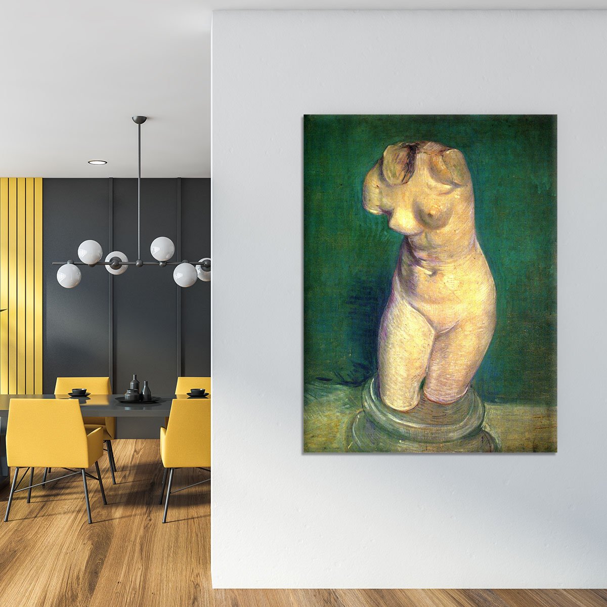 Plaster Statuette of a Female Torso by Van Gogh Canvas Print or Poster