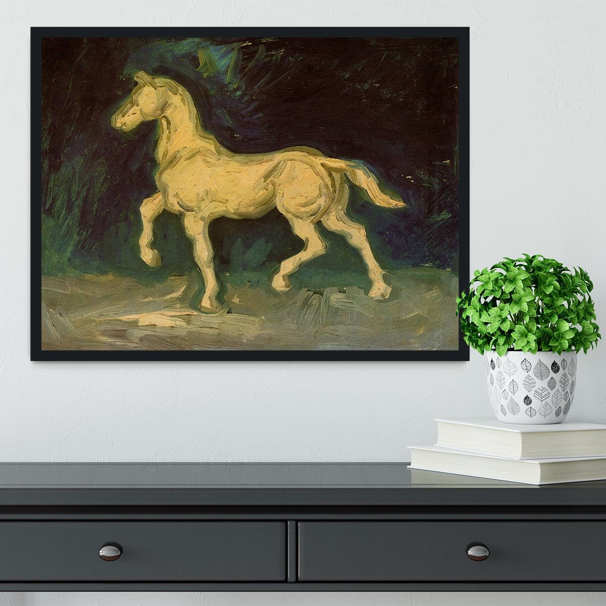 Plaster Statuette of a Horse by Van Gogh Framed Print - Canvas Art Rocks - 2