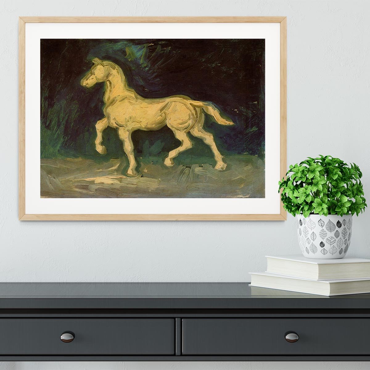 Plaster Statuette of a Horse by Van Gogh Framed Print - Canvas Art Rocks - 3