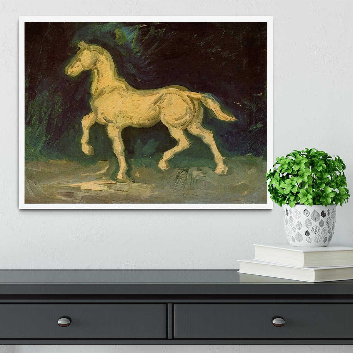 Plaster Statuette of a Horse by Van Gogh Framed Print - Canvas Art Rocks -6
