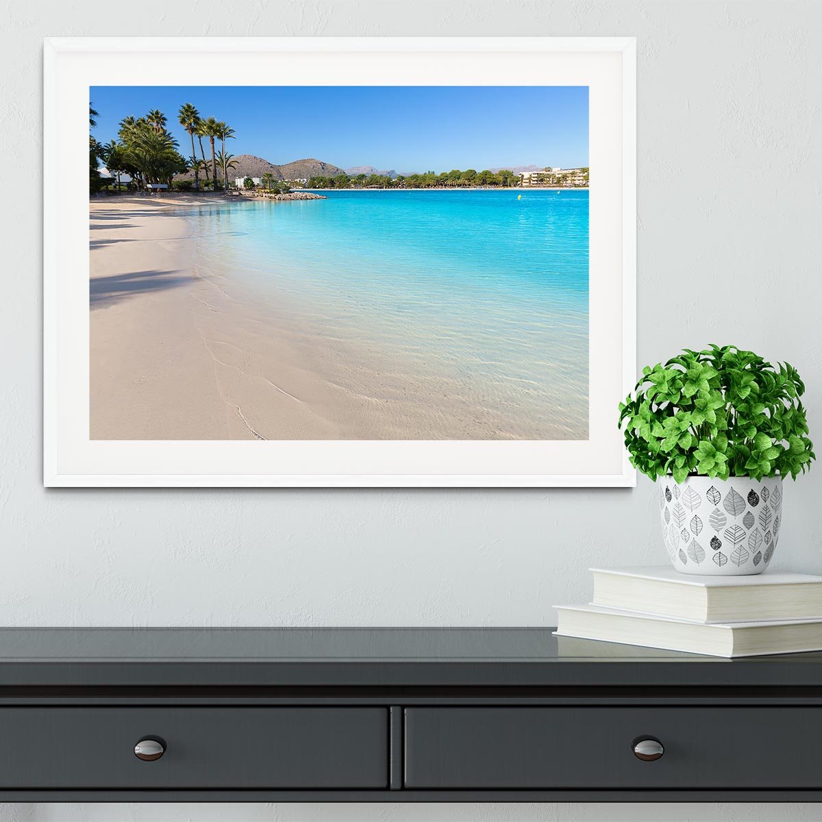Platja de Alcudia beach Framed Print - Canvas Art Rocks - 5