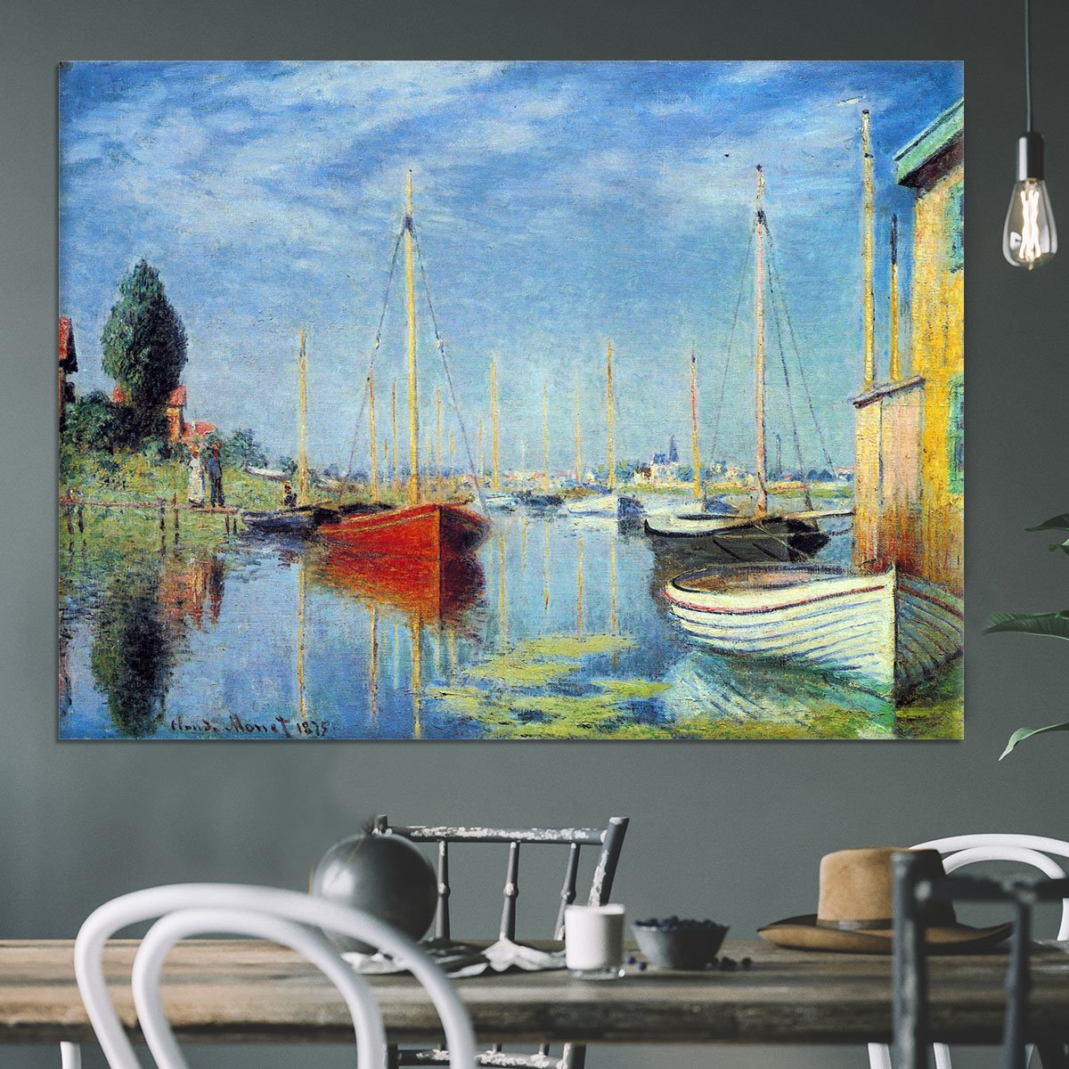 Pleasure Boats at Argenteuil by Monet Canvas Print or Poster