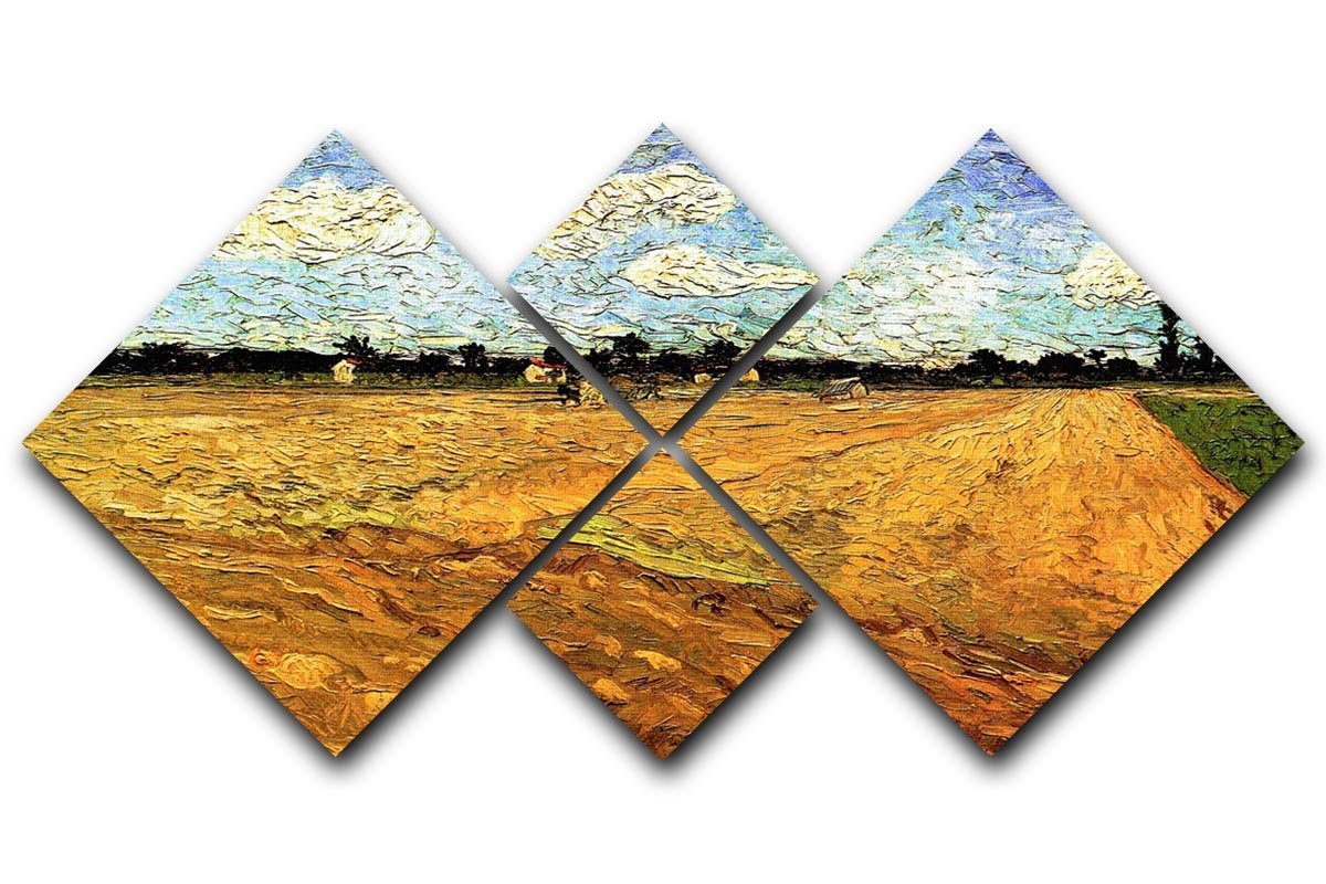 Ploughed Field by Van Gogh 4 Square Multi Panel Canvas  - Canvas Art Rocks - 1
