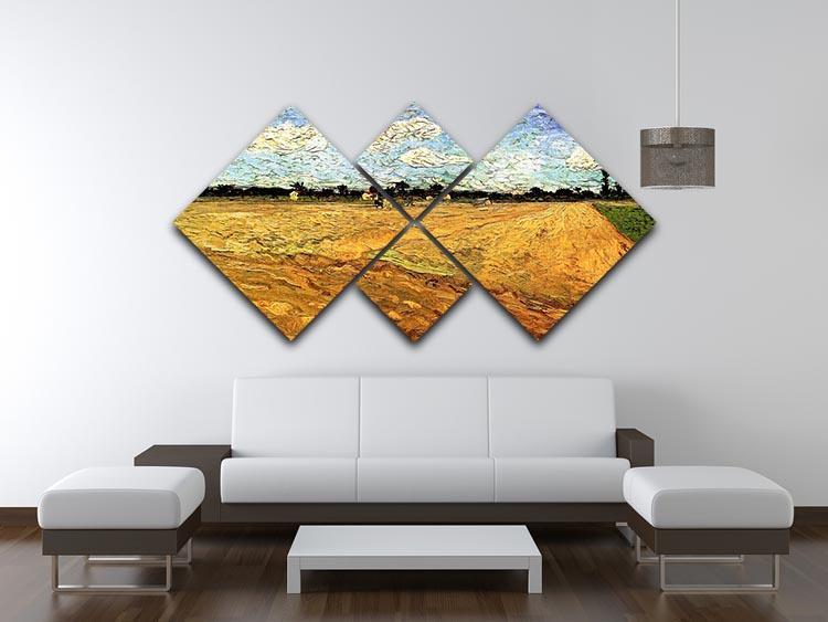 Ploughed Field by Van Gogh 4 Square Multi Panel Canvas - Canvas Art Rocks - 3