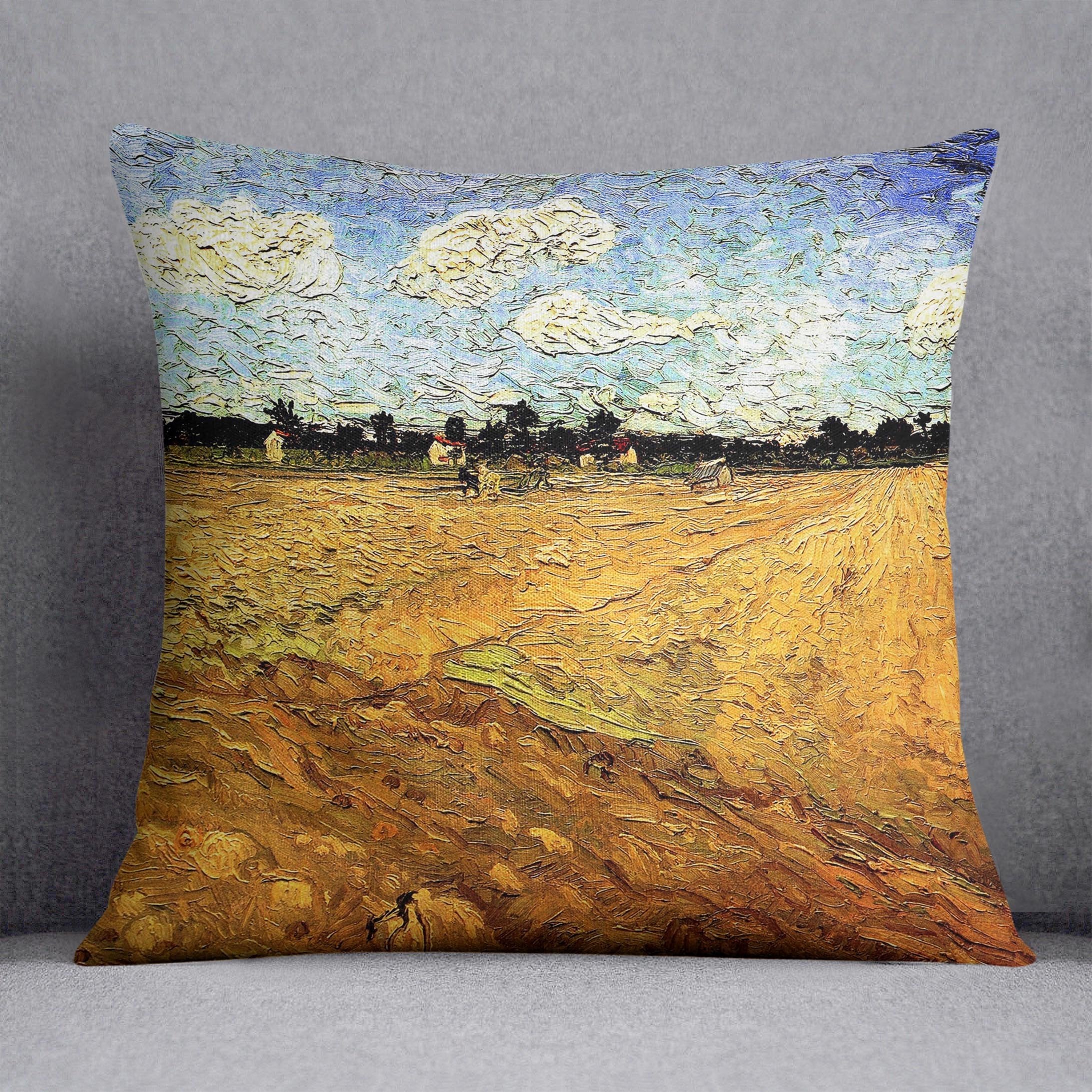 Ploughed Field by Van Gogh Throw Pillow