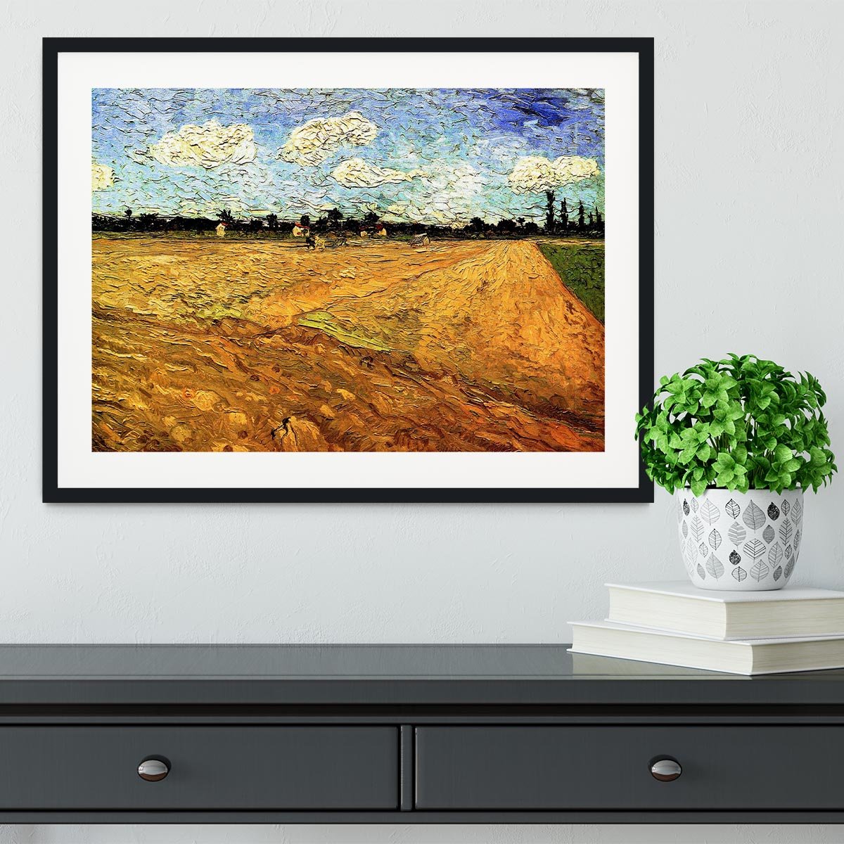 Ploughed Field by Van Gogh Framed Print - Canvas Art Rocks - 1