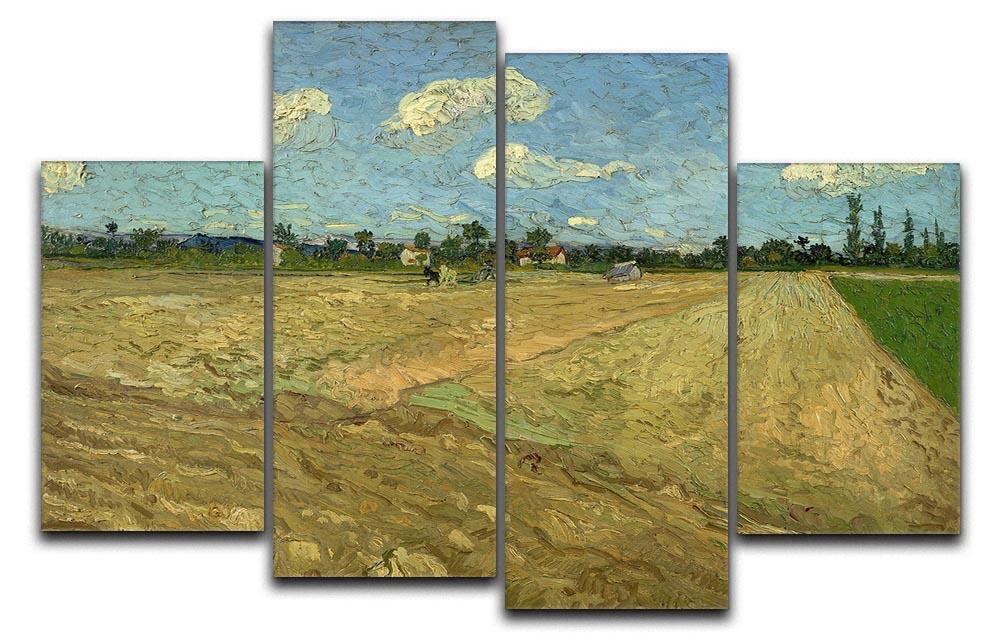 Ploughed fields by Van Gogh 4 Split Panel Canvas  - Canvas Art Rocks - 1