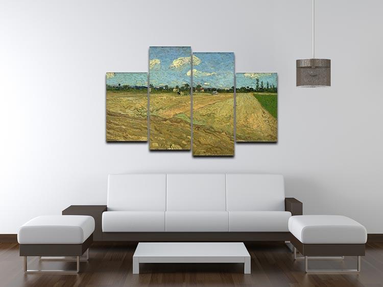 Ploughed fields by Van Gogh 4 Split Panel Canvas - Canvas Art Rocks - 3