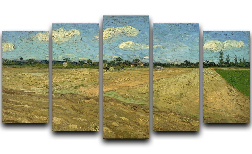 Ploughed fields by Van Gogh 5 Split Panel Canvas  - Canvas Art Rocks - 1