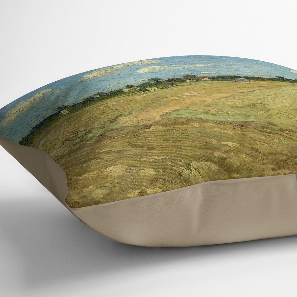 Ploughed fields by Van Gogh Throw Pillow