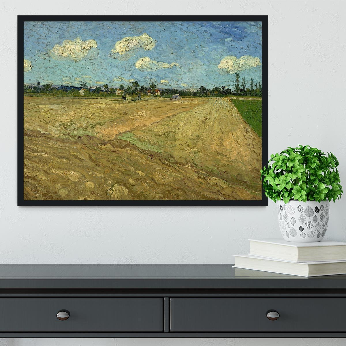 Ploughed fields by Van Gogh Framed Print - Canvas Art Rocks - 2