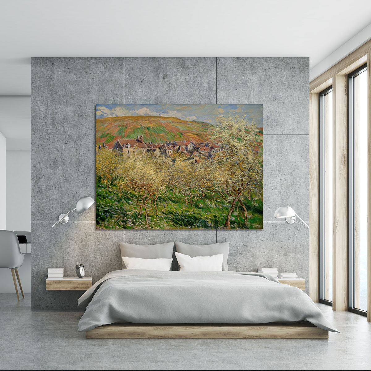 Plum trees in blossom by Monet Canvas Print or Poster - Canvas Art Rocks - 5