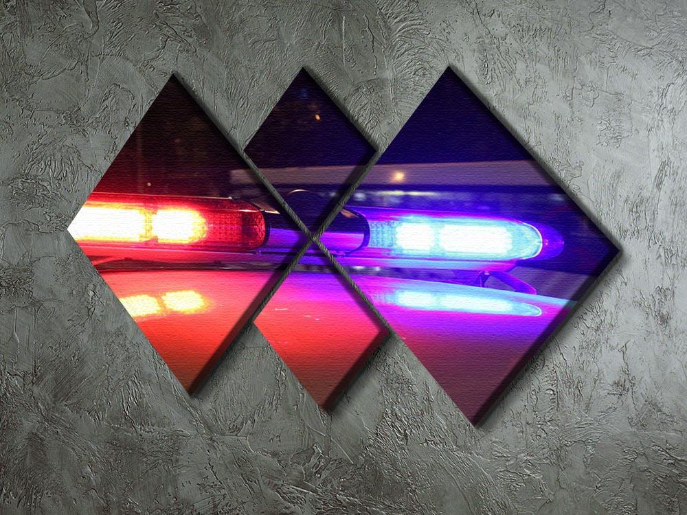 Police lights 4 Square Multi Panel Canvas  - Canvas Art Rocks - 2