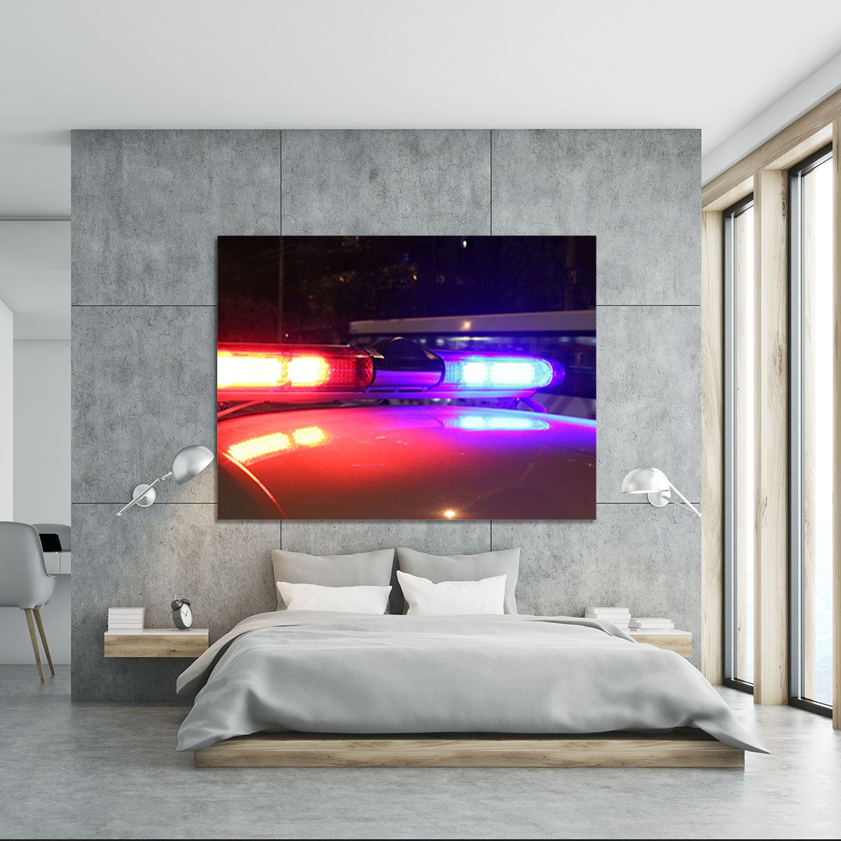 Police lights Canvas Print or Poster