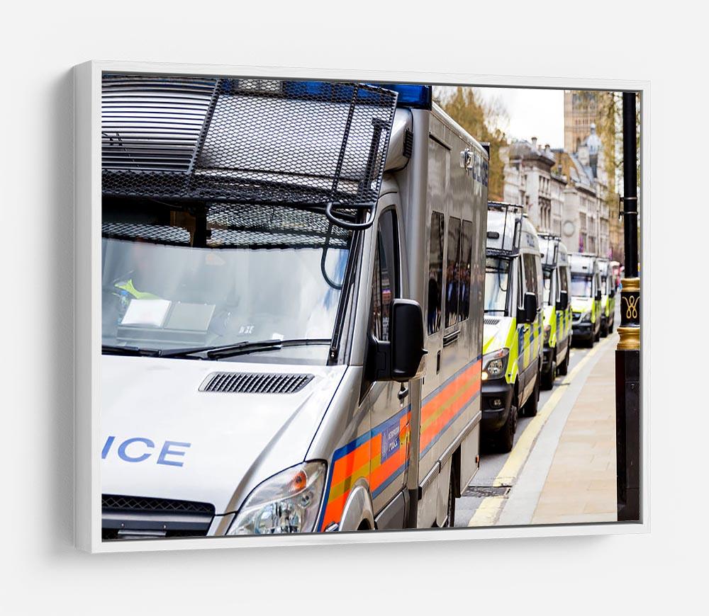 Police vans in a row HD Metal Print