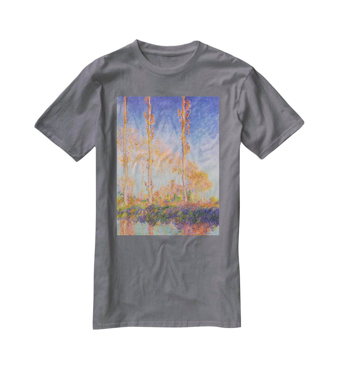 Poplars at Philadelphia by Monet T-Shirt - Canvas Art Rocks - 3