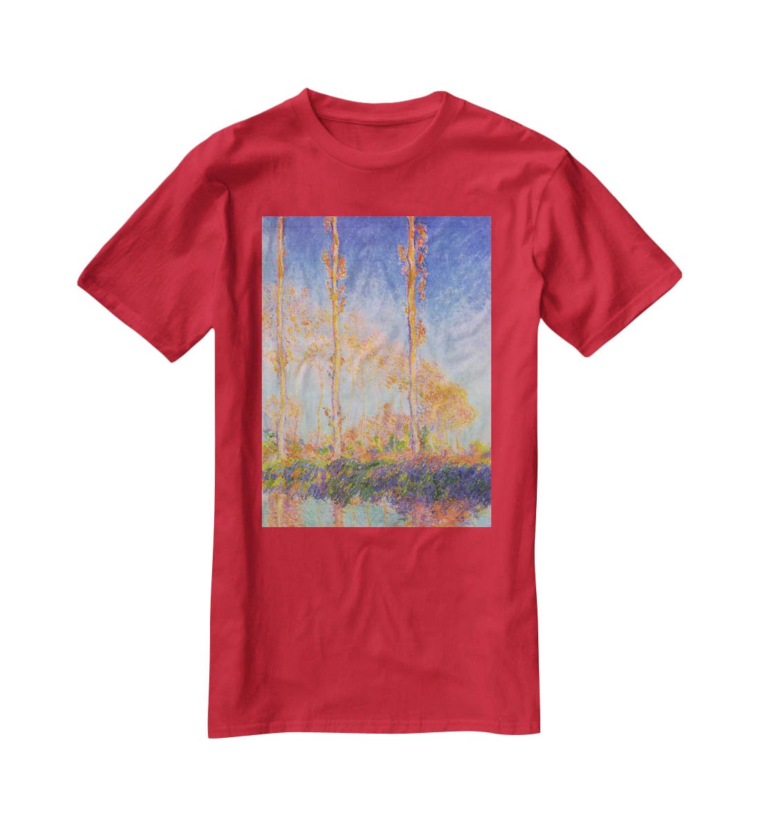Poplars at Philadelphia by Monet T-Shirt - Canvas Art Rocks - 4
