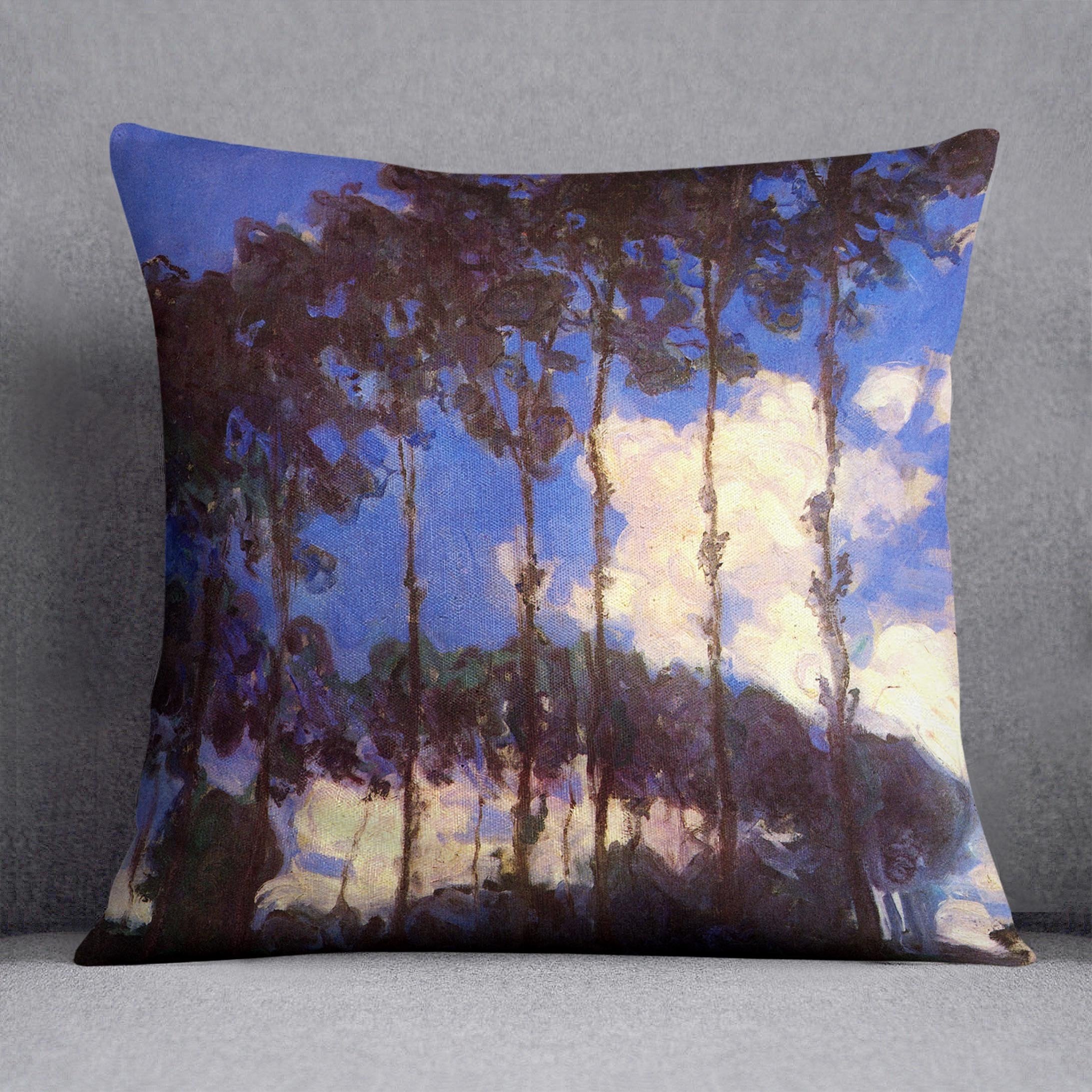 Poplars at the Epte by Monet Throw Pillow
