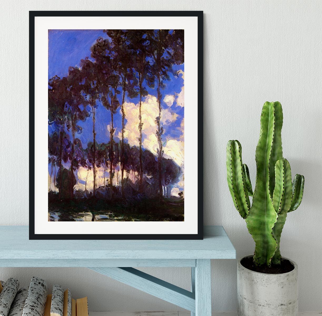 Poplars at the Epte by Monet Framed Print - Canvas Art Rocks - 1