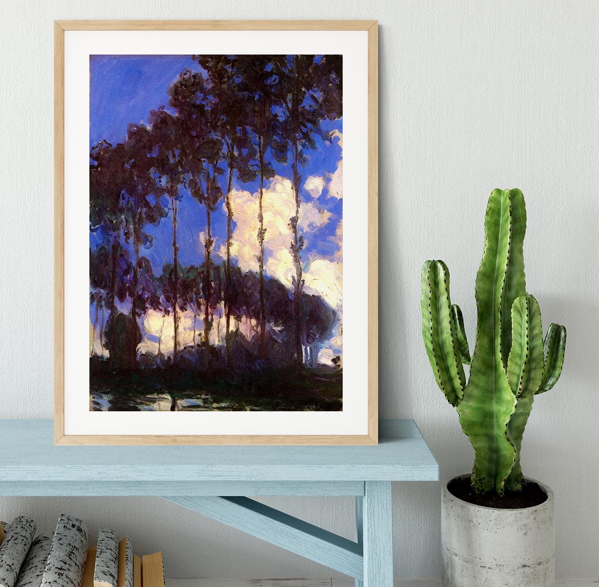 Poplars at the Epte by Monet Framed Print - Canvas Art Rocks - 3