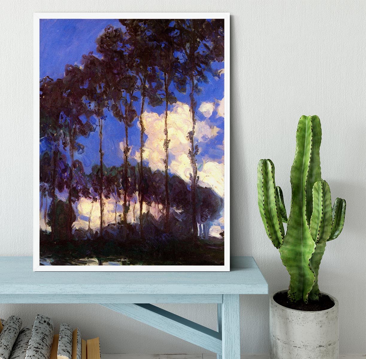 Poplars at the Epte by Monet Framed Print - Canvas Art Rocks -6