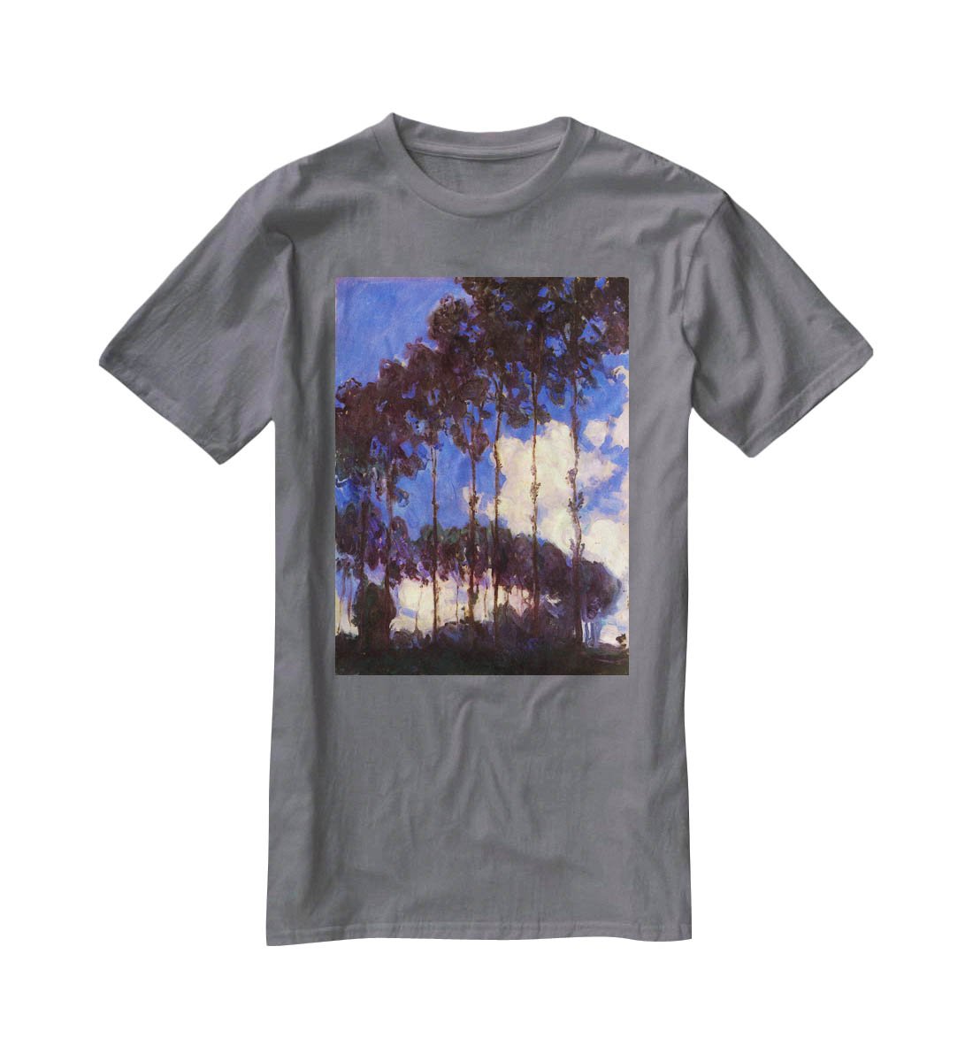 Poplars at the Epte by Monet T-Shirt - Canvas Art Rocks - 3