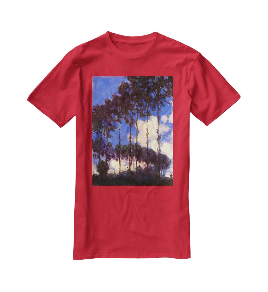 Poplars at the Epte by Monet T-Shirt - Canvas Art Rocks - 4