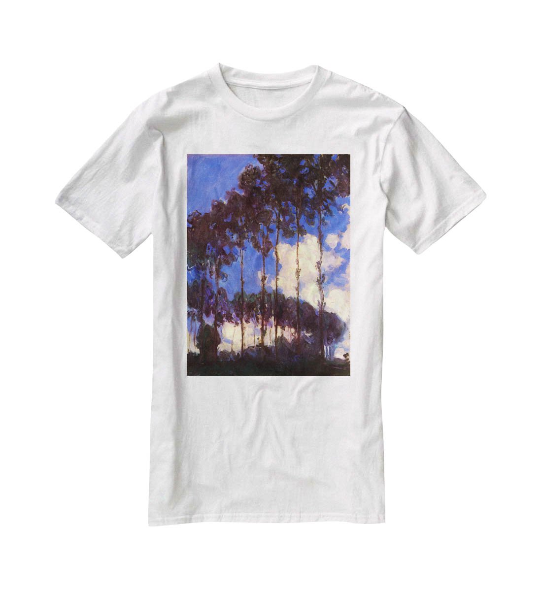 Poplars at the Epte by Monet T-Shirt - Canvas Art Rocks - 5