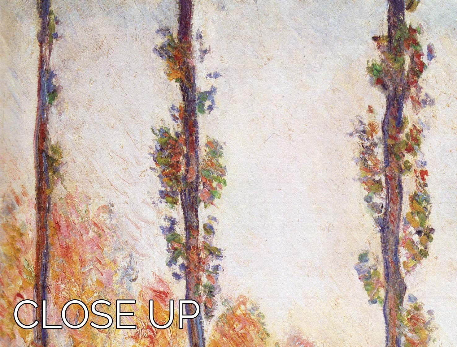 Poplars in Autumn 2 by Monet 3 Split Panel Canvas Print - Canvas Art Rocks - 3