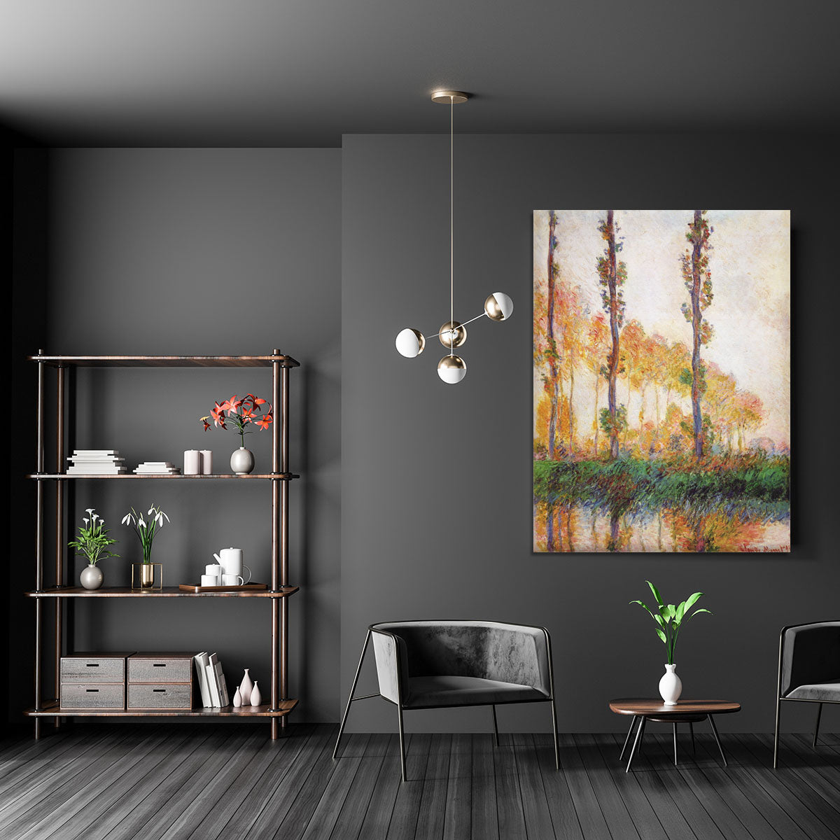 Poplars in Autumn 2 by Monet Canvas Print or Poster - Canvas Art Rocks - 5