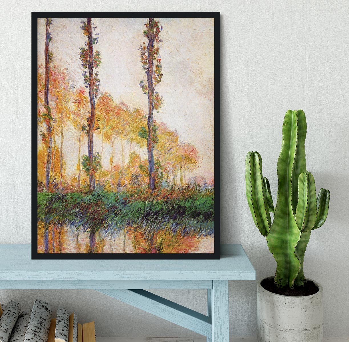 Poplars in Autumn 2 by Monet Framed Print - Canvas Art Rocks - 2