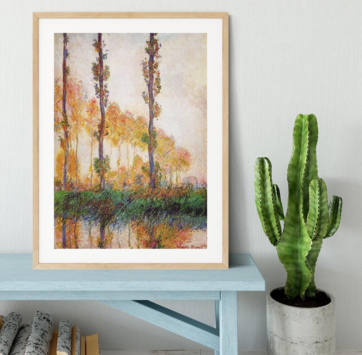 Poplars in Autumn 2 by Monet Framed Print - Canvas Art Rocks - 3