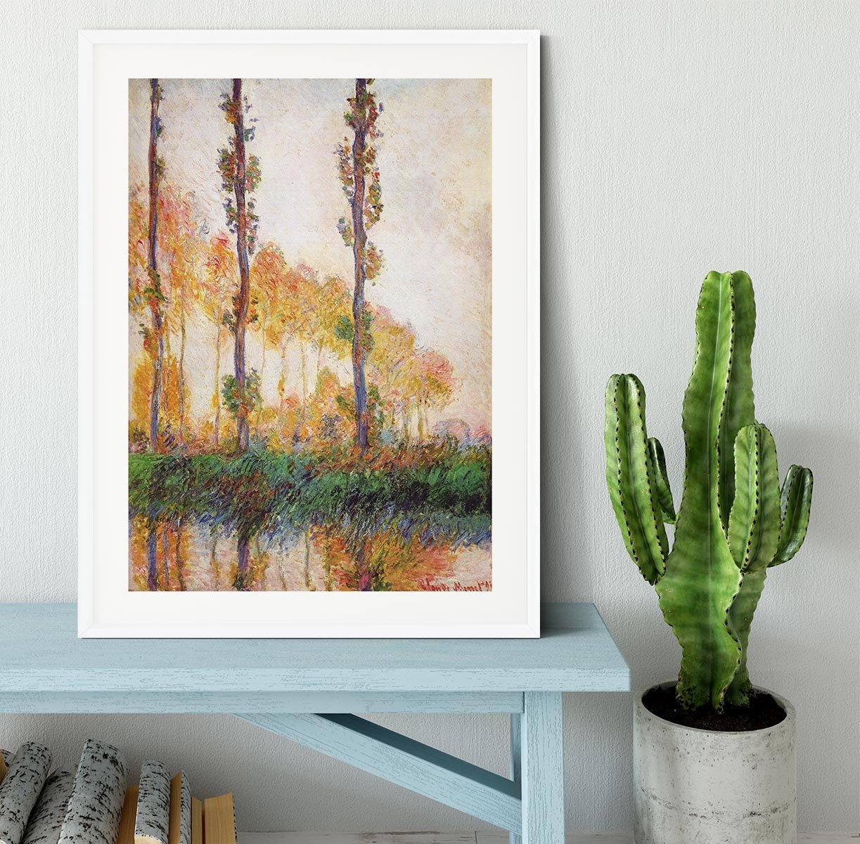 Poplars in Autumn 2 by Monet Framed Print - Canvas Art Rocks - 5