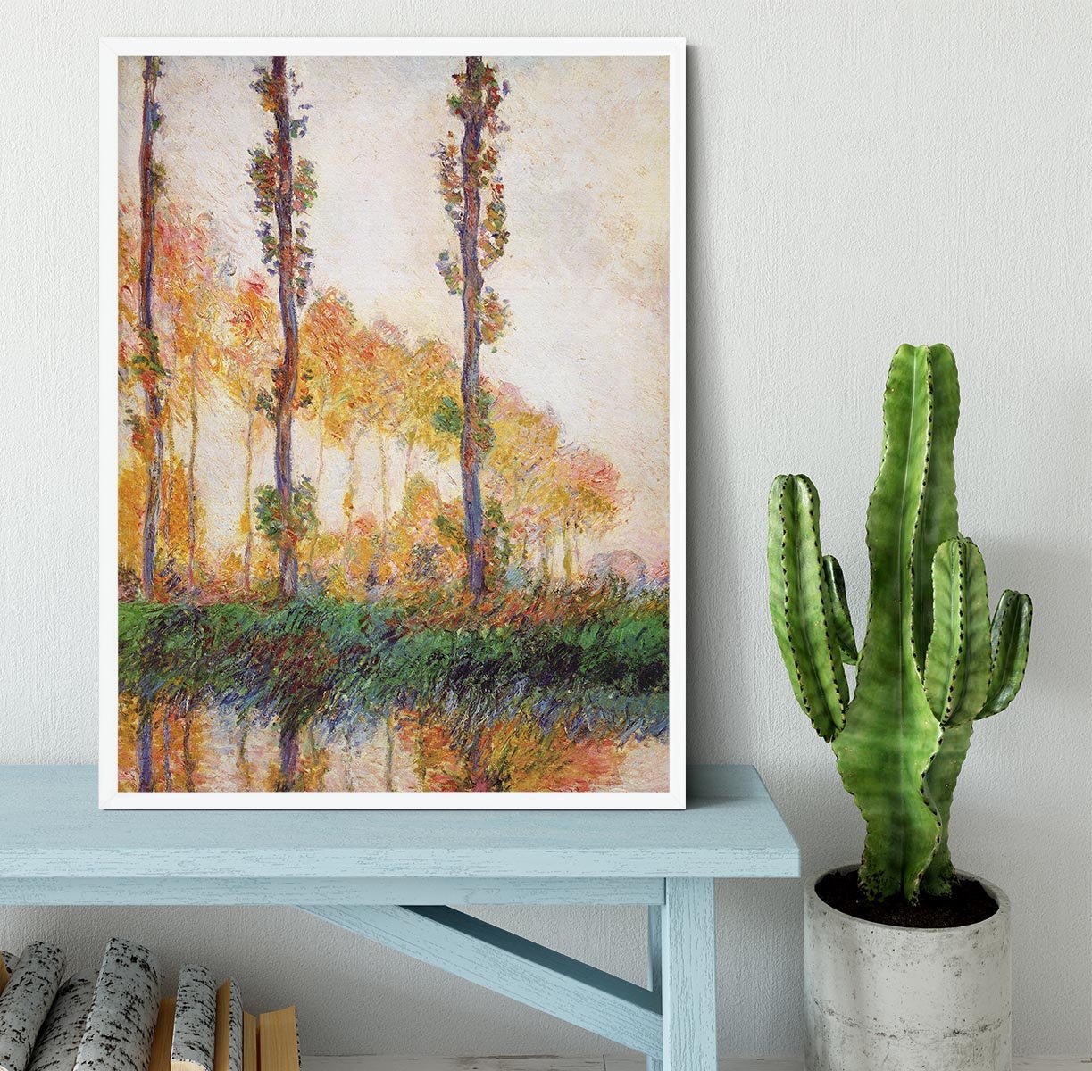 Poplars in Autumn 2 by Monet Framed Print - Canvas Art Rocks -6