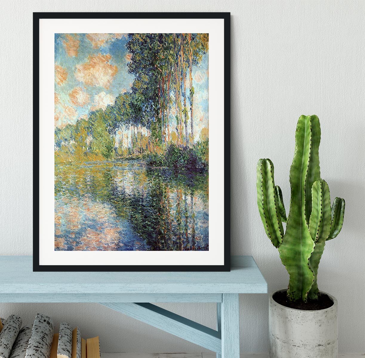 Poplars on the Epte by Monet Framed Print - Canvas Art Rocks - 1