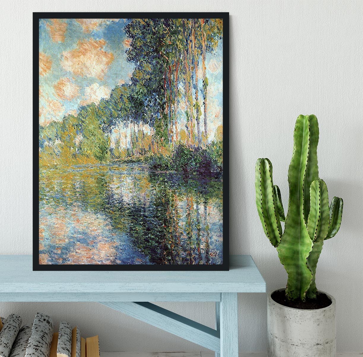Poplars on the Epte by Monet Framed Print - Canvas Art Rocks - 2