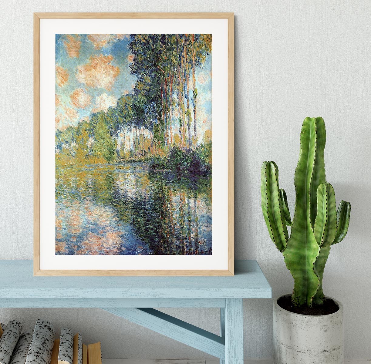 Poplars on the Epte by Monet Framed Print - Canvas Art Rocks - 3