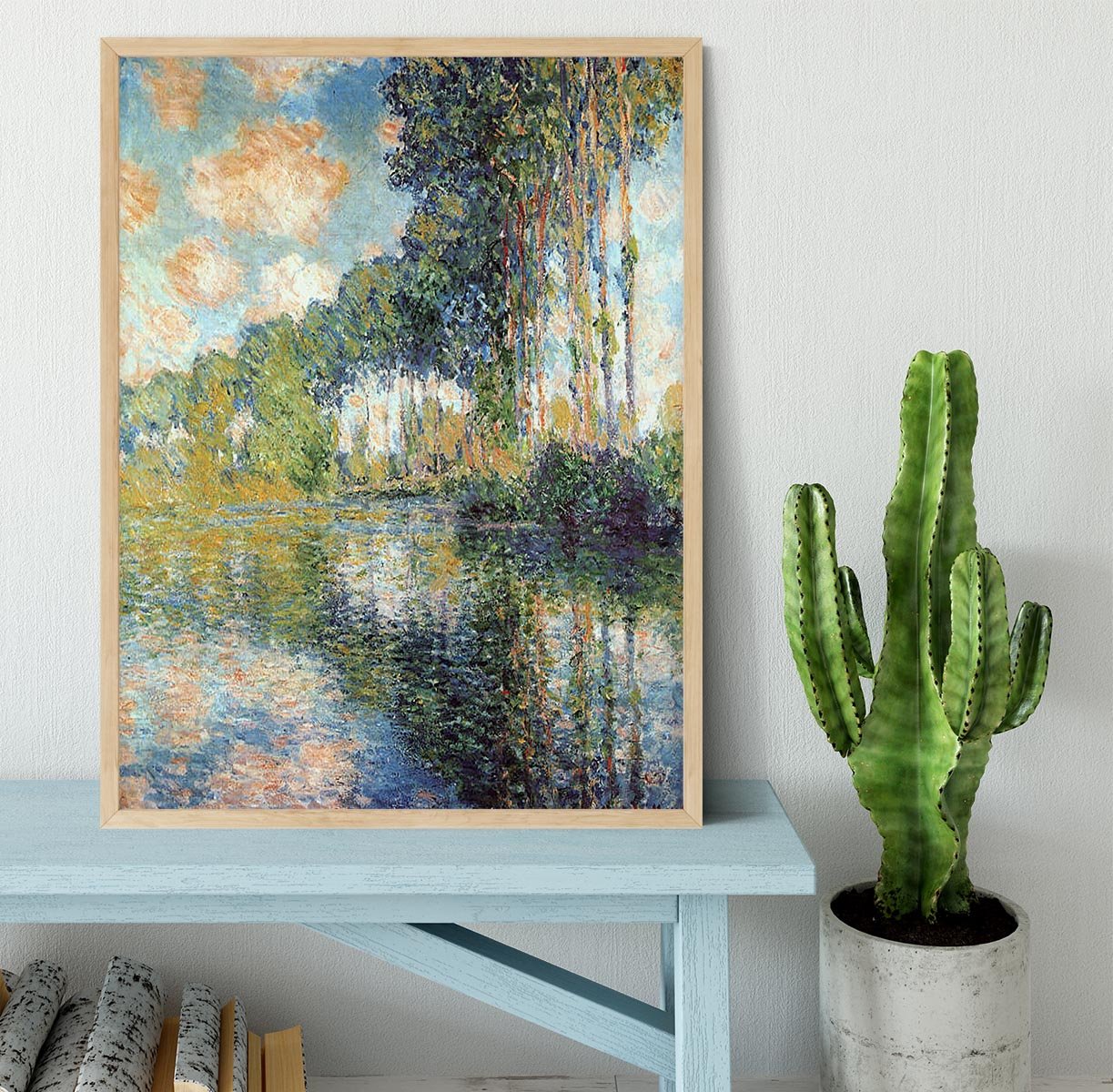 Poplars on the Epte by Monet Framed Print - Canvas Art Rocks - 4