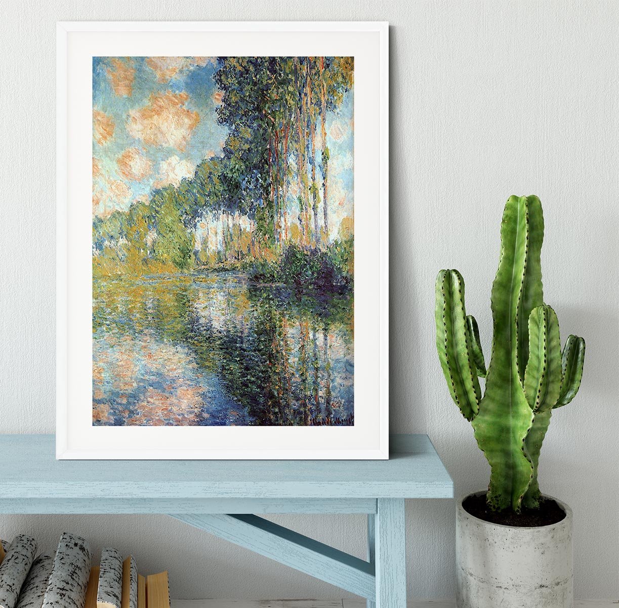 Poplars on the Epte by Monet Framed Print - Canvas Art Rocks - 5